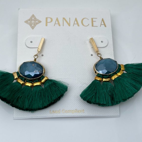 Panacea Earrings Gold plated 18k shinny facetted s - Picture 3 of 7